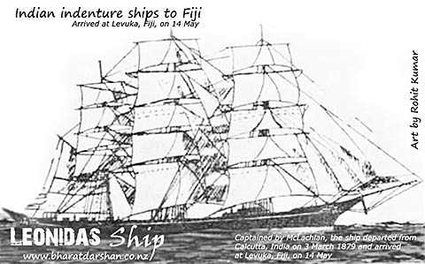 Leonidas Ship arrived in Fiji on 15 May 1879 